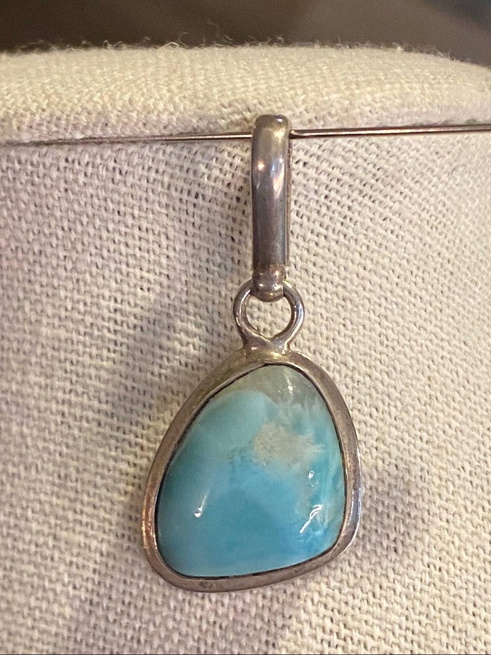 Sterling Silver Blue Larimar Drop Pendant